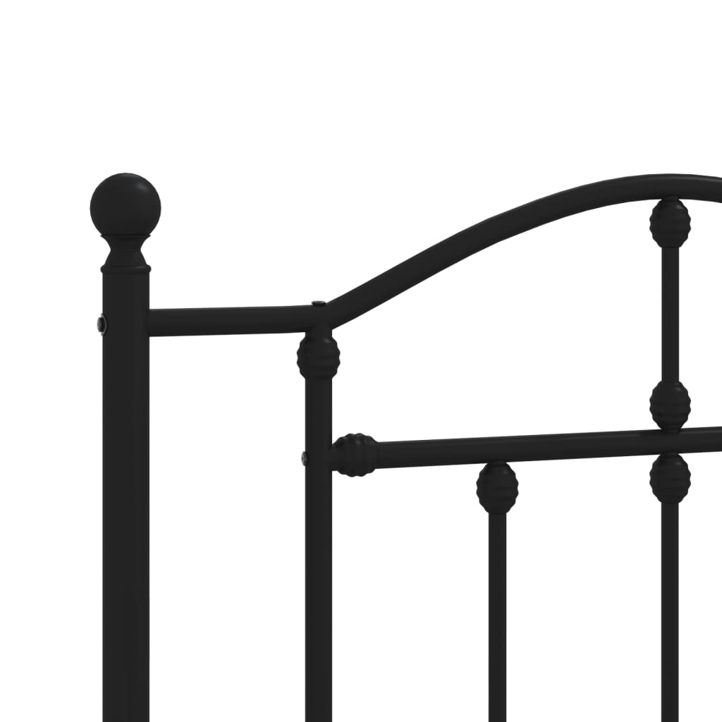 Cadre de lit métal sans matelas avec tête de lit noir 107x203cm - XIOS