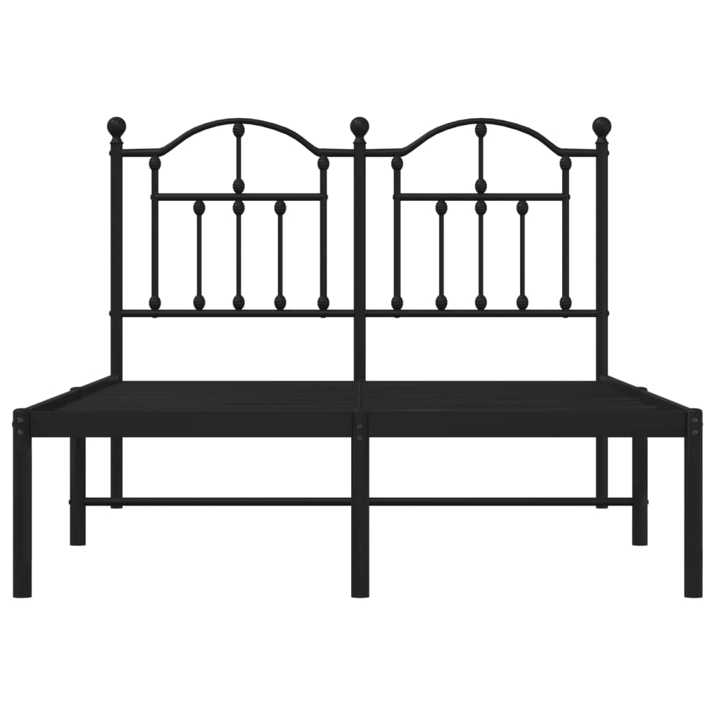 Cadre de lit métal sans matelas avec tête de lit noir 120x190cm - XIOS