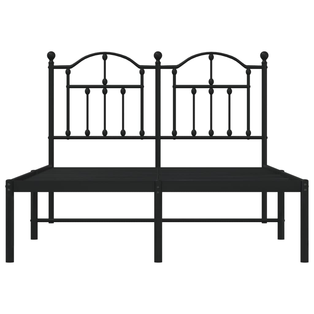 Cadre de lit métal sans matelas avec tête de lit noir 120x200cm - XIOS