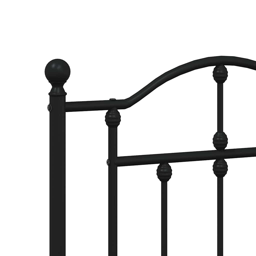 Cadre de lit métal sans matelas avec tête de lit noir 135x190cm - XIOS