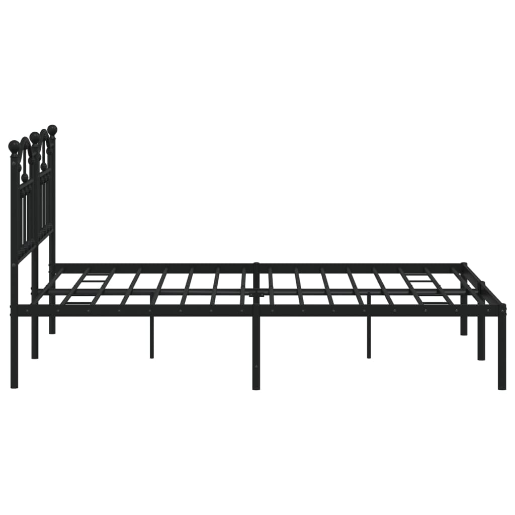 Cadre de lit métal sans matelas avec tête de lit noir 140x190cm - XIOS