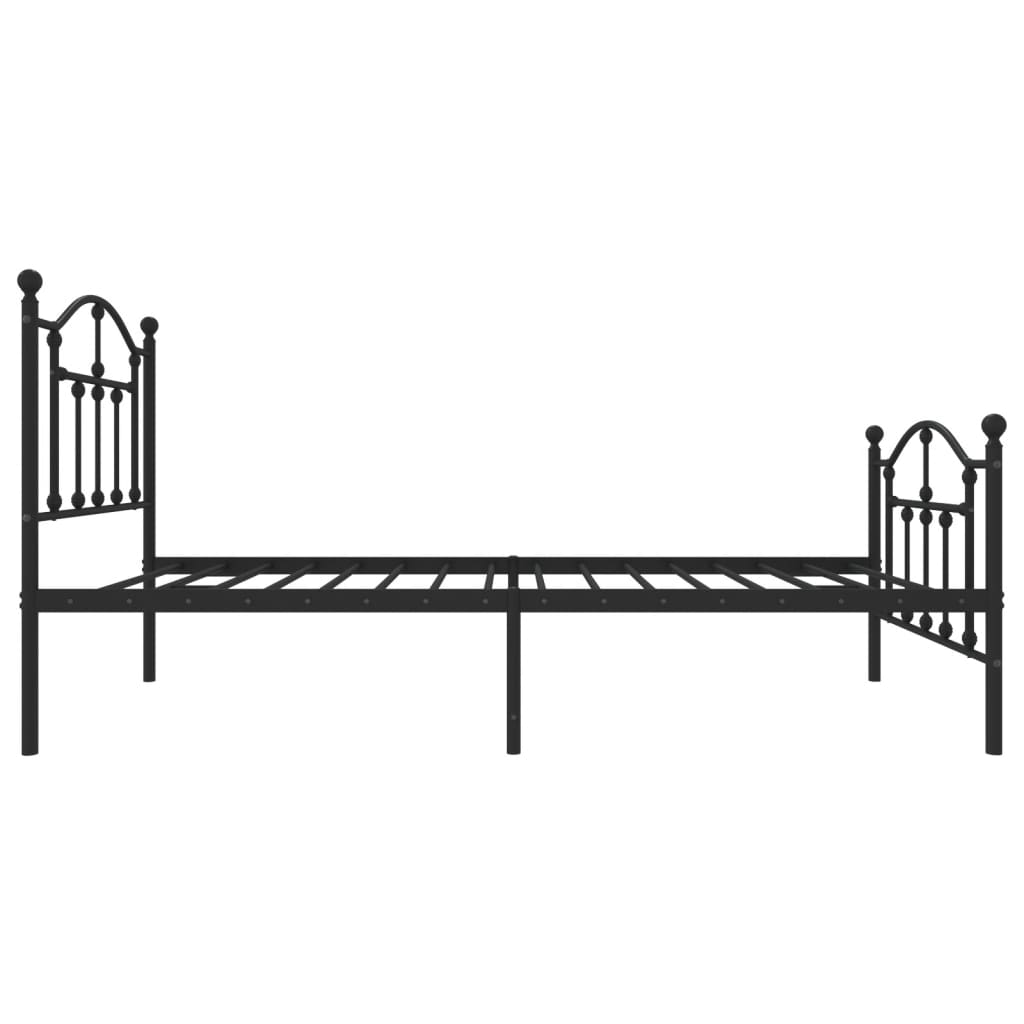 Cadre de lit métal sans matelas avec pied de lit noir 75x190 cm - XIOS