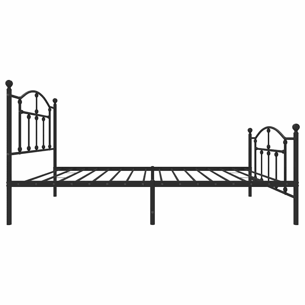 Cadre de lit métal sans matelas avec pied de lit noir 100x190cm - XIOS