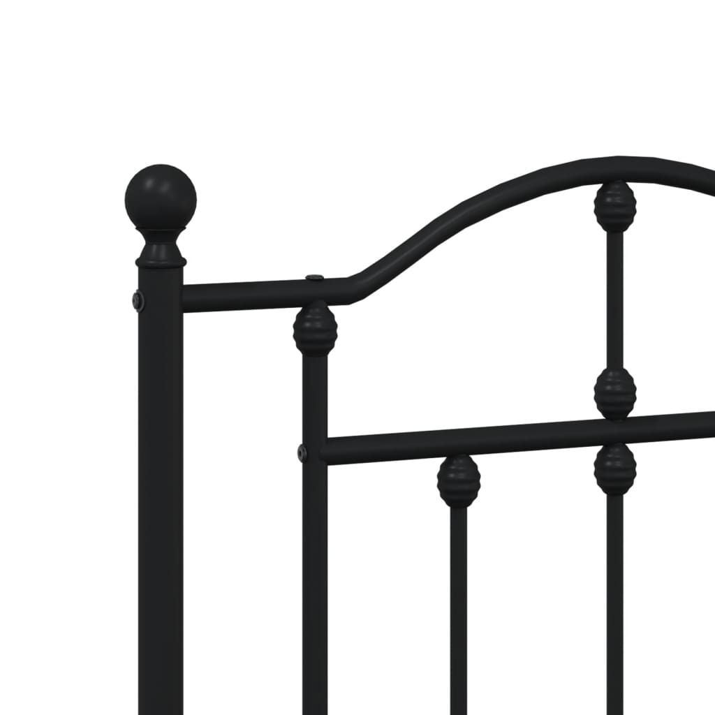 Cadre de lit métal sans matelas avec pied de lit noir 120x190cm - XIOS