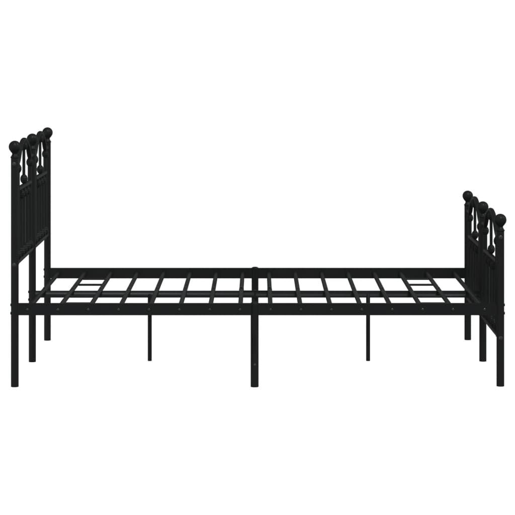 Cadre de lit métal sans matelas avec pied de lit noir 120x200cm - XIOS