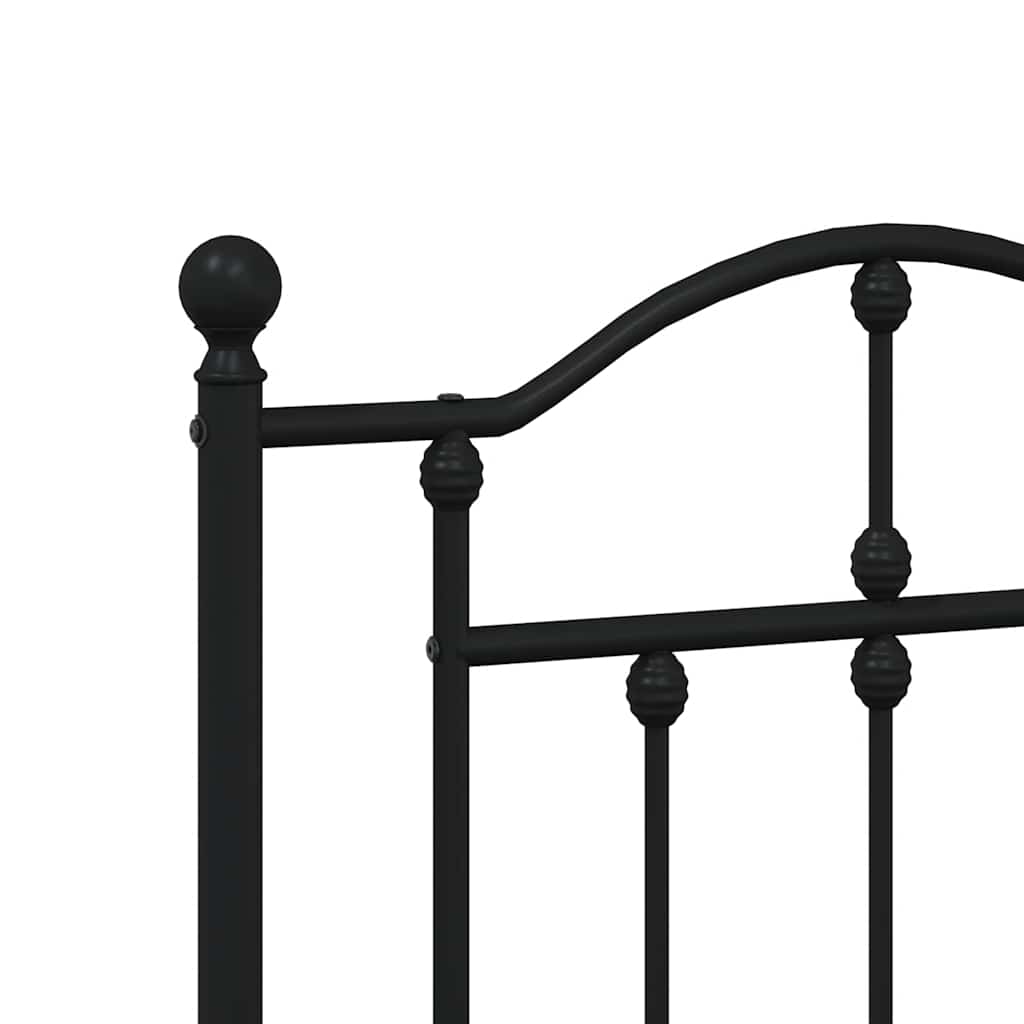 Cadre de lit métal sans matelas avec pied de lit noir 140x190cm - XIOS