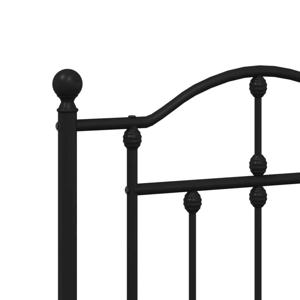 Cadre de lit métal sans matelas avec pied de lit noir 140x200cm - XIOS