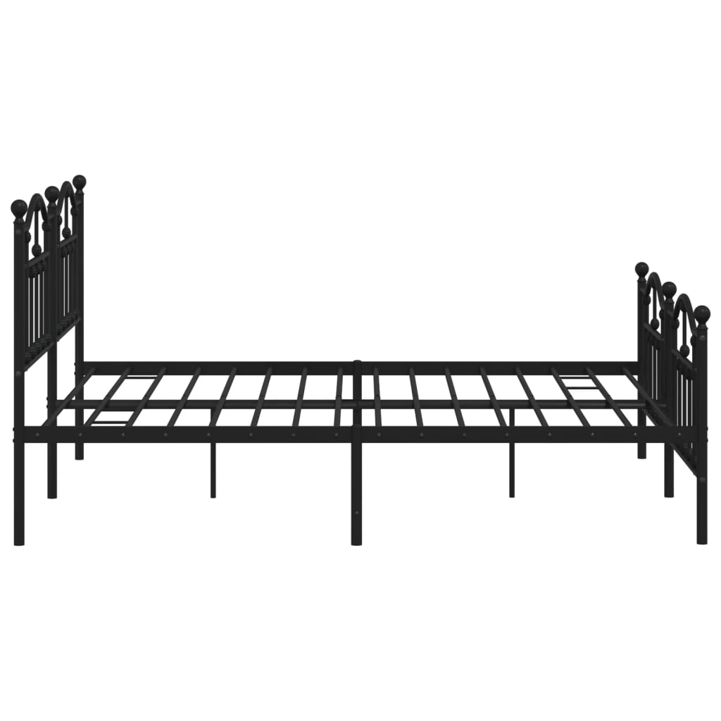 Cadre de lit métal sans matelas avec pied de lit noir 180x200cm - XIOS