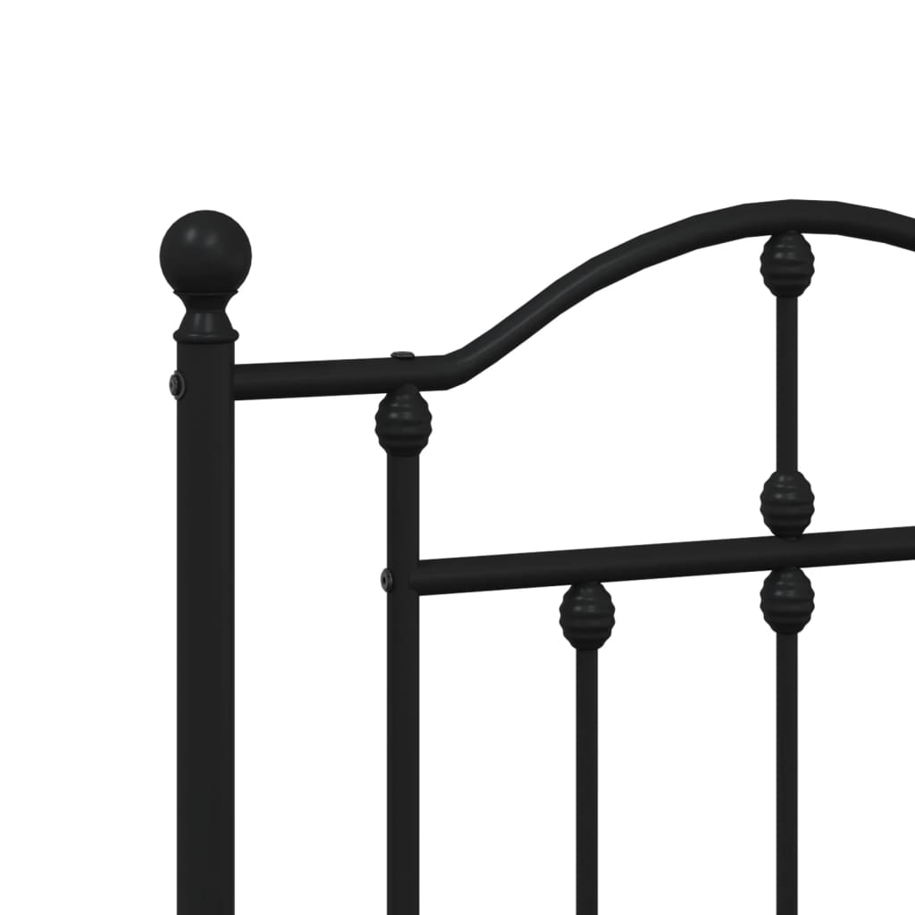 Cadre de lit métal sans matelas avec pied de lit noir 180x200cm - XIOS