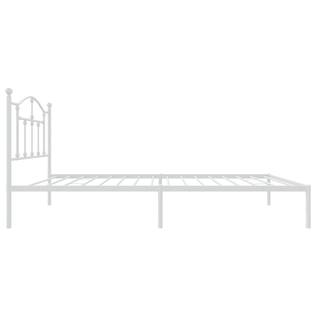 Cadre de lit métal sans matelas avec tête de lit blanc 80x200cm - XIOS