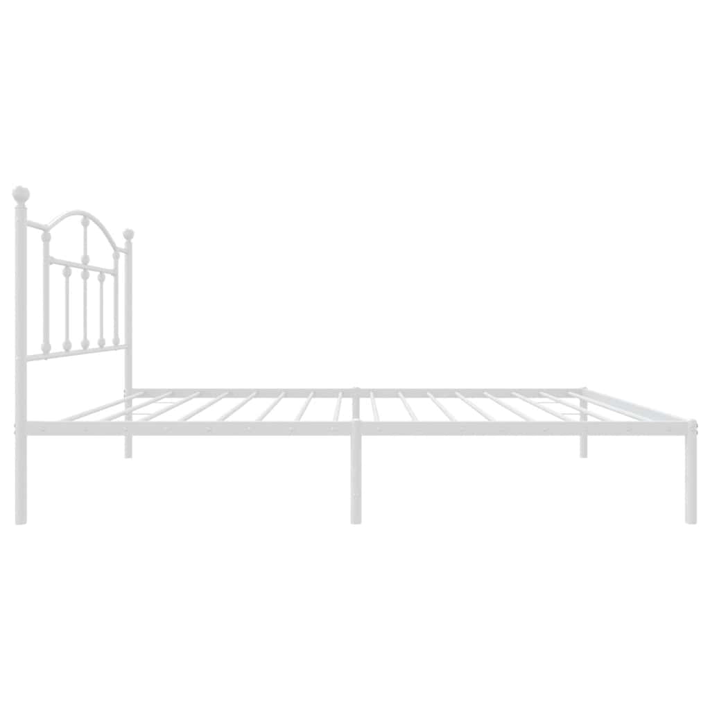 Cadre de lit métal sans matelas et tête de lit blanc 100x190 cm - XIOS