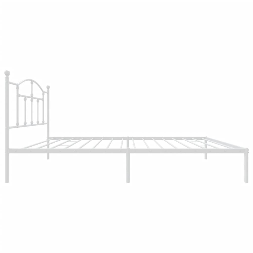 Cadre de lit métal sans matelas et tête de lit blanc 107x203 cm - XIOS