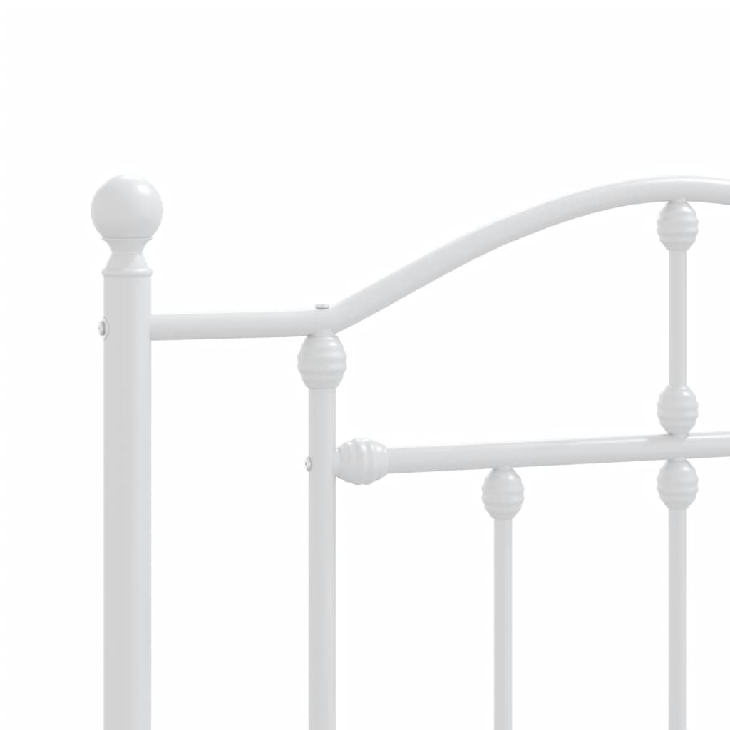 Cadre de lit métal sans matelas et tête de lit blanc 107x203 cm - XIOS