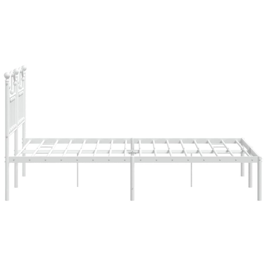 Cadre de lit métal sans matelas et tête de lit blanc 120x200 cm - XIOS