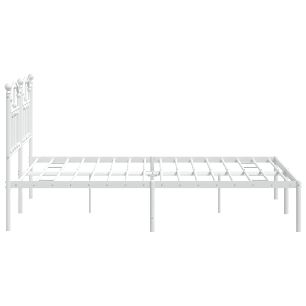 Cadre de lit métal sans matelas et tête de lit blanc 140x190 cm - XIOS