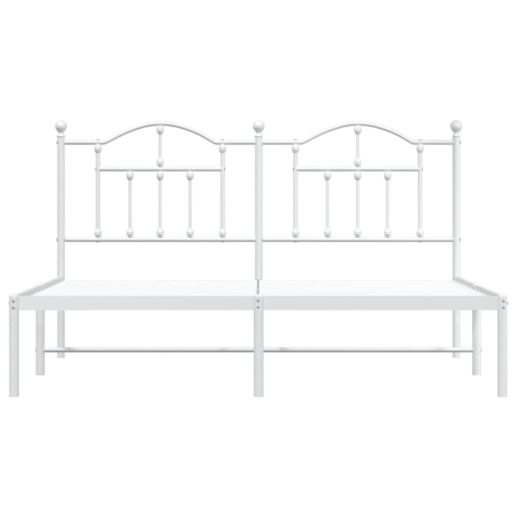 Cadre de lit métal sans matelas et tête de lit blanc 180x200 cm - XIOS