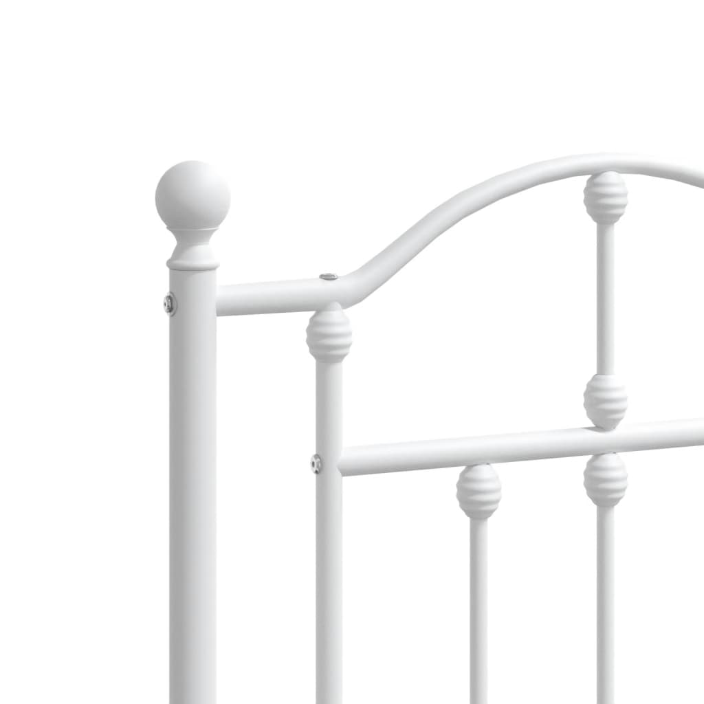Cadre de lit métal sans matelas et tête de lit blanc 180x200 cm - XIOS