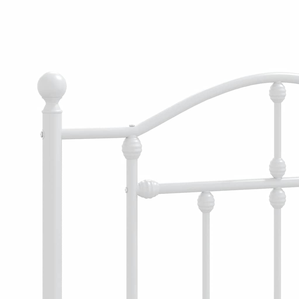 Cadre de lit métal sans matelas et pied de lit blanc 100x190 cm - XIOS