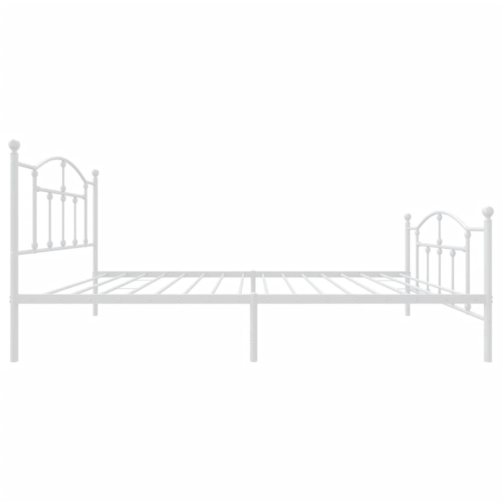 Cadre de lit métal sans matelas et pied de lit blanc 107x203 cm - XIOS