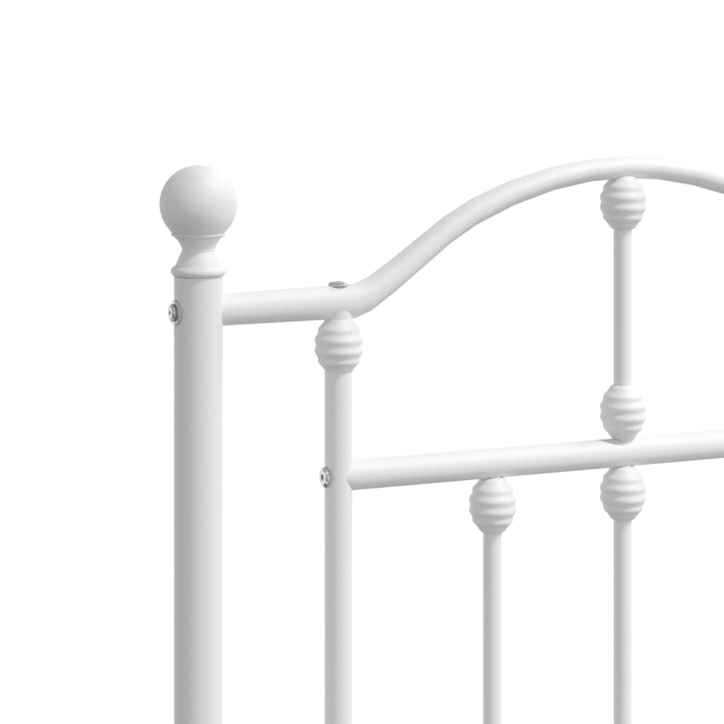 Cadre de lit métal sans matelas et pied de lit blanc 120x190 cm - XIOS