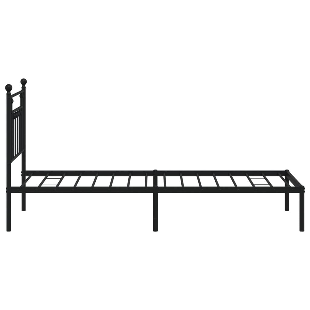 Cadre de lit métal sans matelas avec tête de lit noir 90x190 cm - XIOS