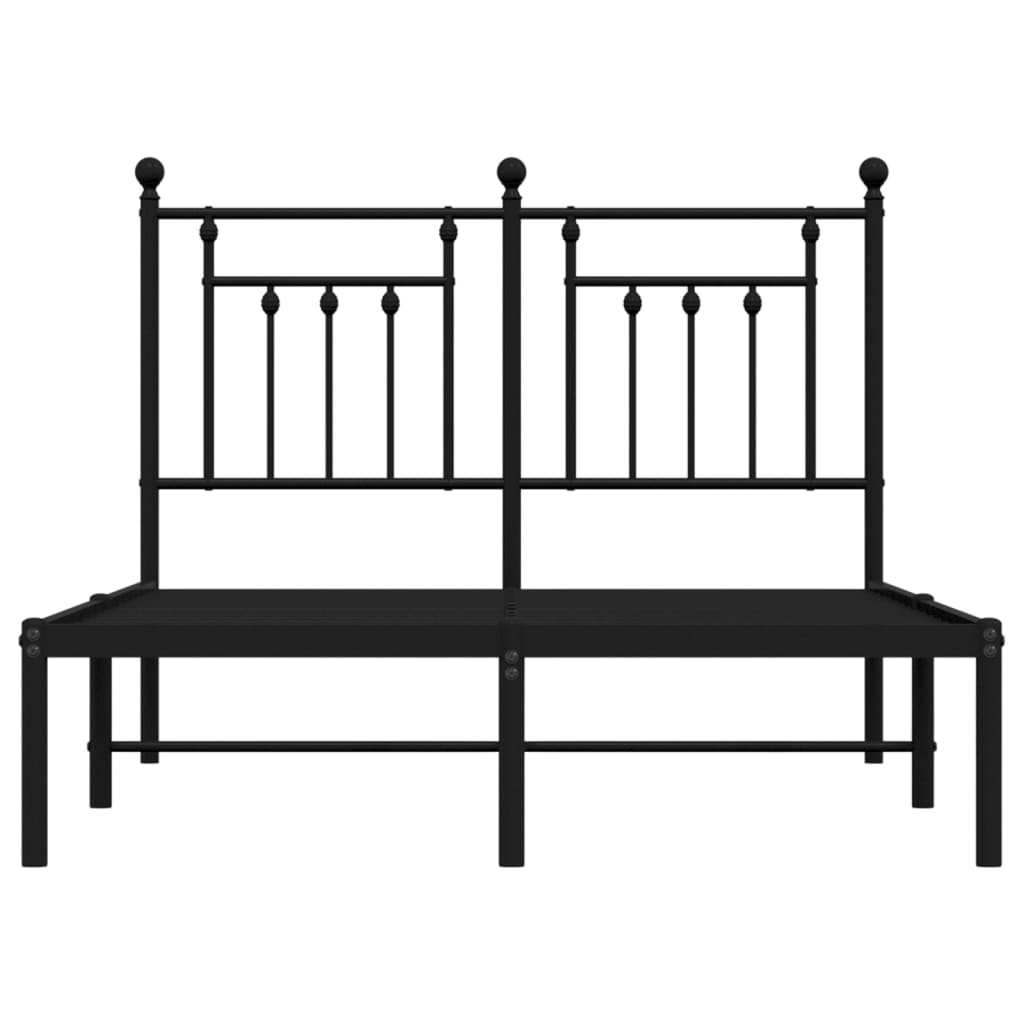 Cadre de lit métal sans matelas avec tête de lit noir 120x200cm - XIOS