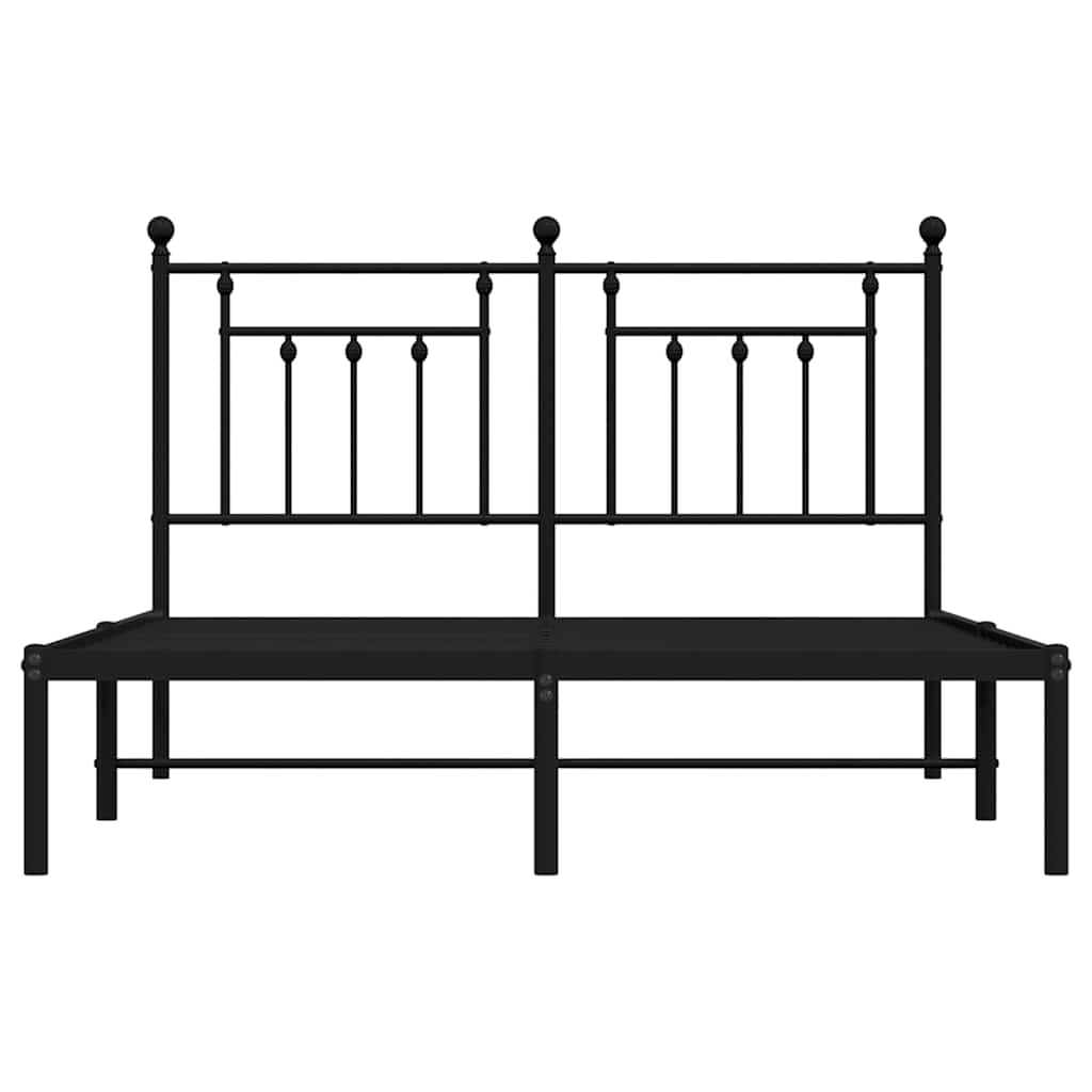 Cadre de lit métal sans matelas avec tête de lit noir 150x200cm - XIOS