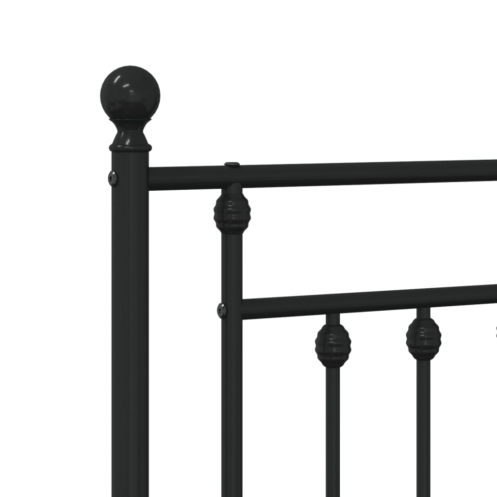 Cadre de lit métal sans matelas avec pied de lit noir 90x190 cm - XIOS