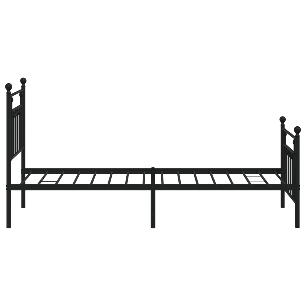 Cadre de lit métal sans matelas avec pied de lit noir 90x200 cm - XIOS