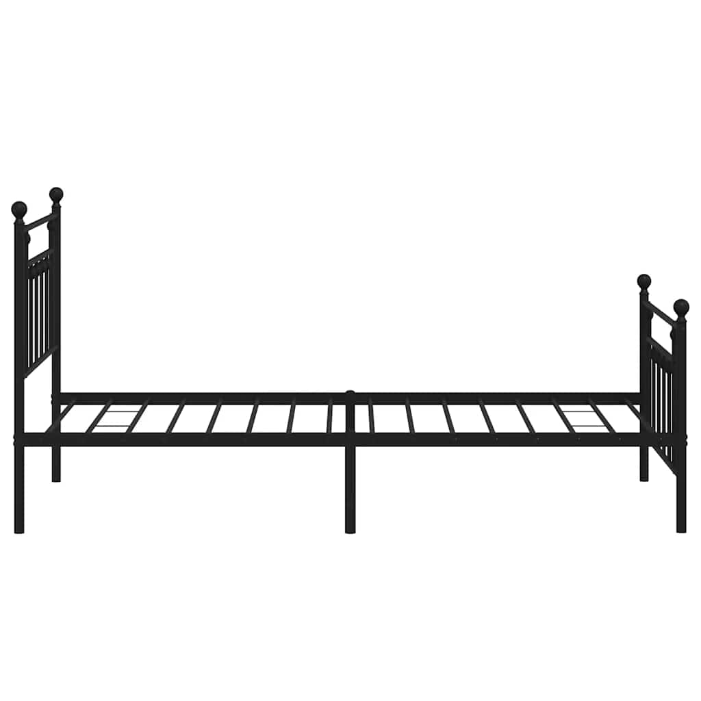 Cadre de lit métal sans matelas avec pied de lit noir 100x190cm - XIOS