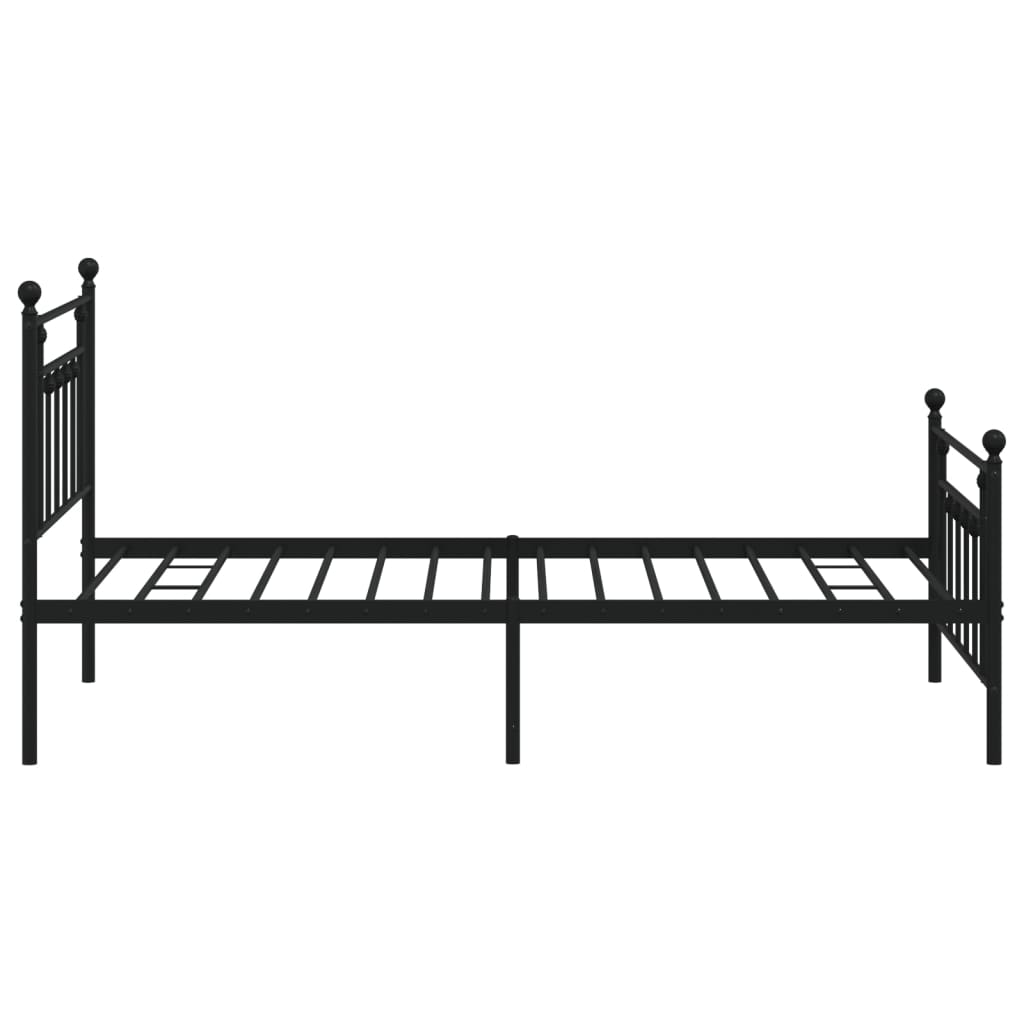 Cadre de lit métal sans matelas avec pied de lit noir 107x203cm - XIOS