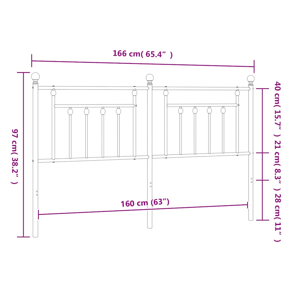Tête de lit métal noir 160 cm - XIOS