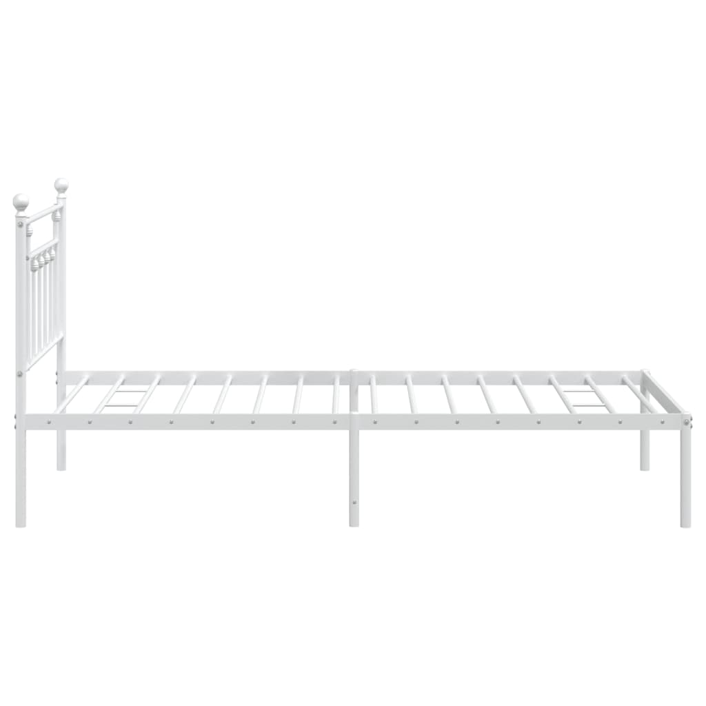 Cadre de lit métal sans matelas et tête de lit blanc 107x203 cm - XIOS