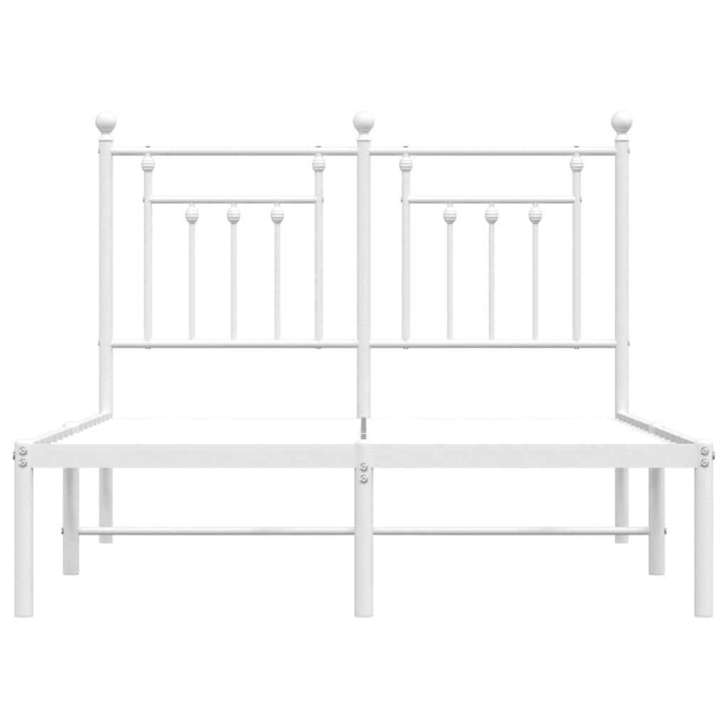 Cadre de lit métal sans matelas et tête de lit blanc 120x200 cm - XIOS