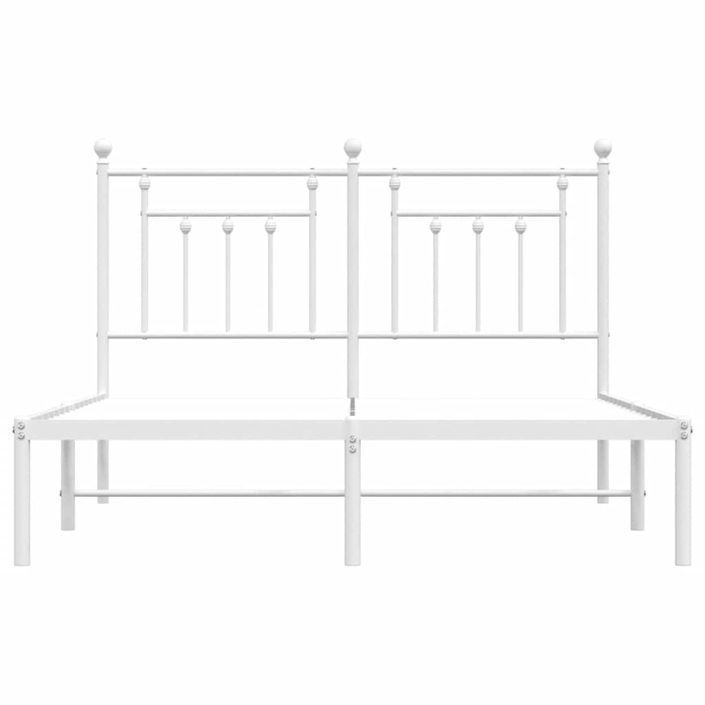 Cadre de lit métal sans matelas et tête de lit blanc 150x200 cm - XIOS