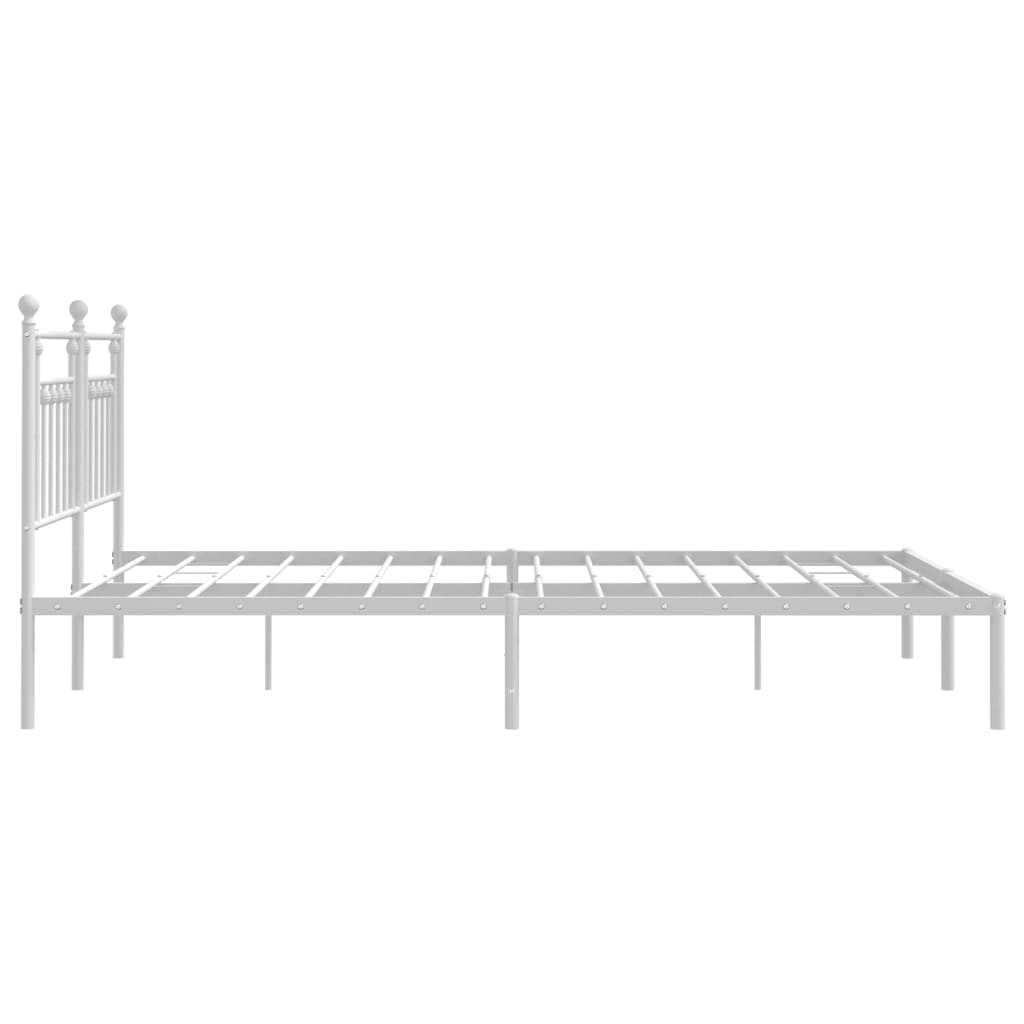 Cadre de lit métal sans matelas et tête de lit blanc 160x200 cm - XIOS