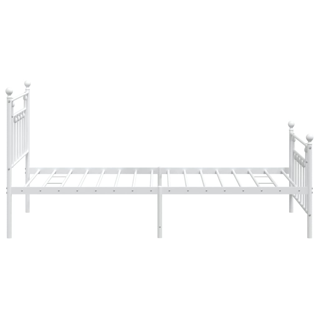 Cadre de lit métal sans matelas et pied de lit blanc 107x203 cm - XIOS