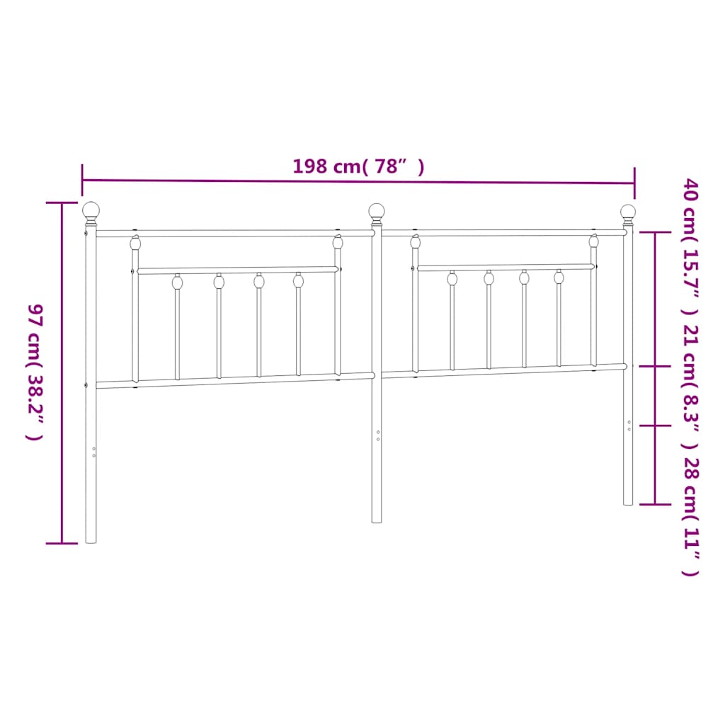 Tête de lit métal blanc 193 cm - XIOS
