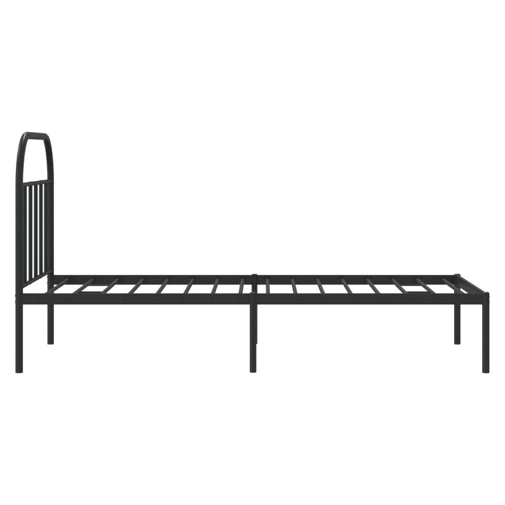 Cadre de lit métal sans matelas avec tête de lit noir 90x200 cm - XIOS