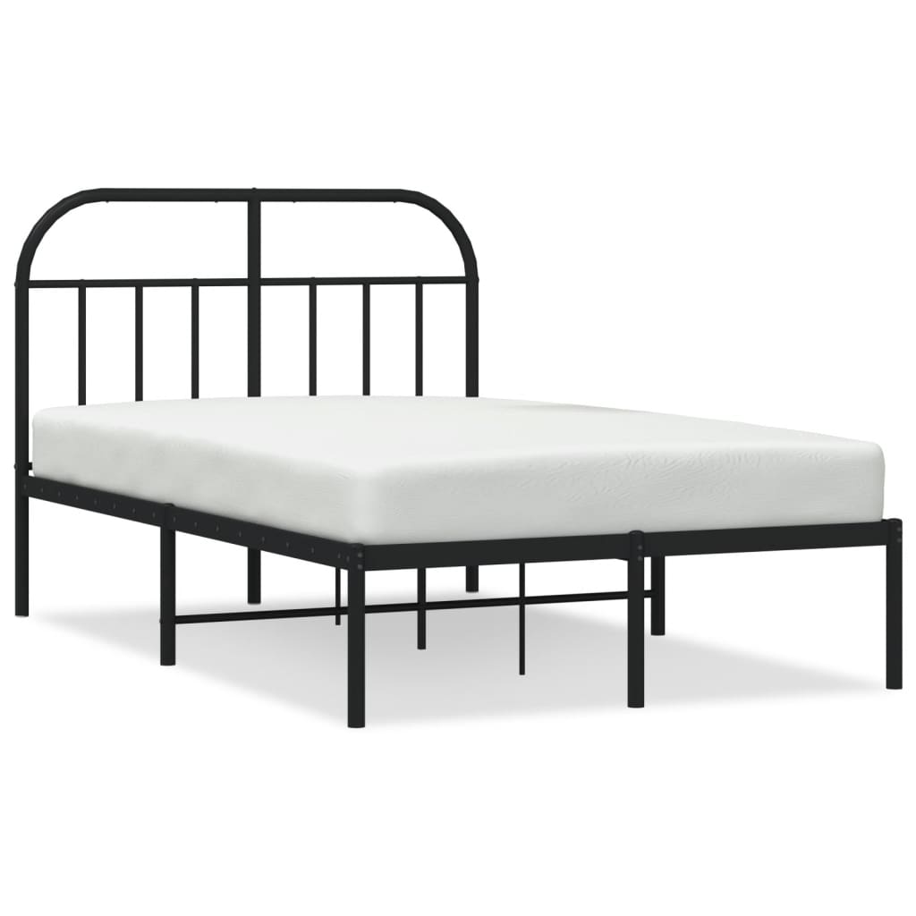 Cadre de lit métal sans matelas avec tête de lit noir 120x190cm - XIOS