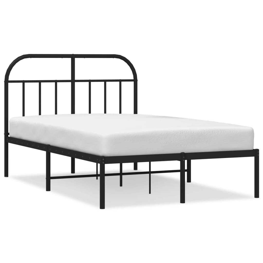 Cadre de lit métal sans matelas avec tête de lit noir 120x200cm - XIOS
