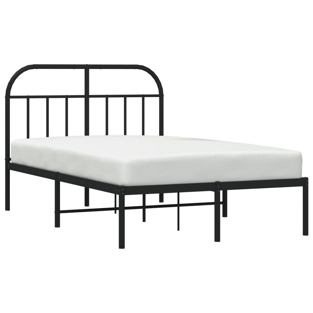 Cadre de lit métal sans matelas avec tête de lit noir 120x200cm - XIOS