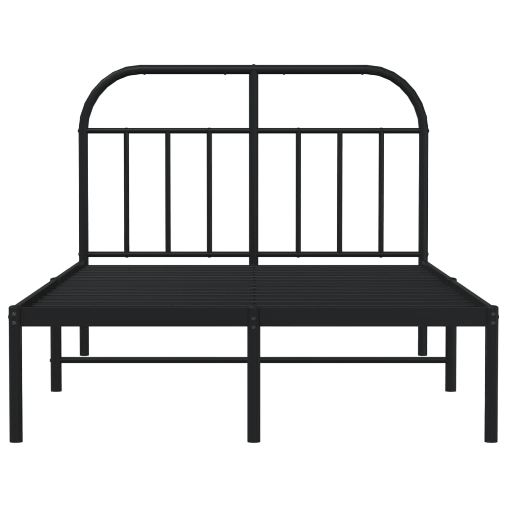 Cadre de lit métal sans matelas avec tête de lit noir 120x200cm - XIOS