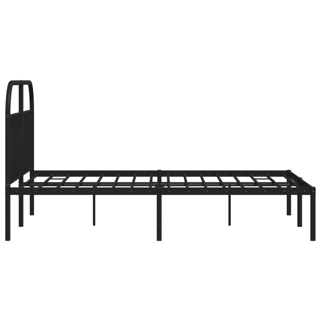 Cadre de lit métal sans matelas avec tête de lit noir 140x200cm - XIOS