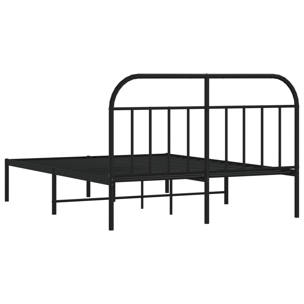 Cadre de lit métal sans matelas avec tête de lit noir 140x200cm - XIOS
