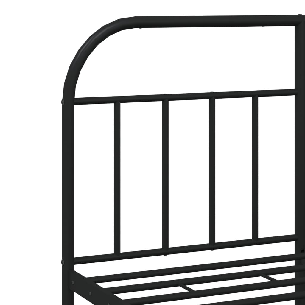 Cadre de lit métal sans matelas avec tête de lit noir 140x200cm - XIOS