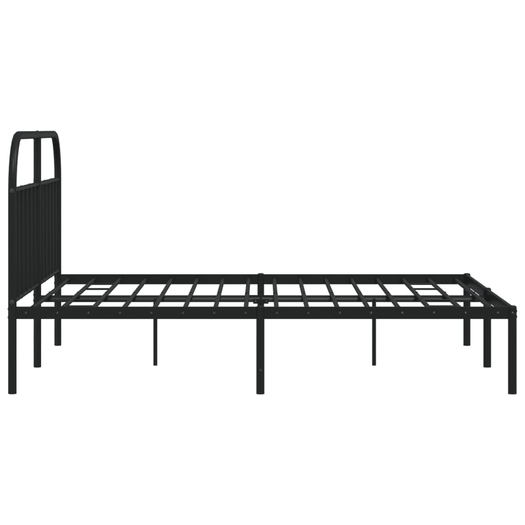 Cadre de lit métal sans matelas et tête de lit noir 180x200 cm - XIOS