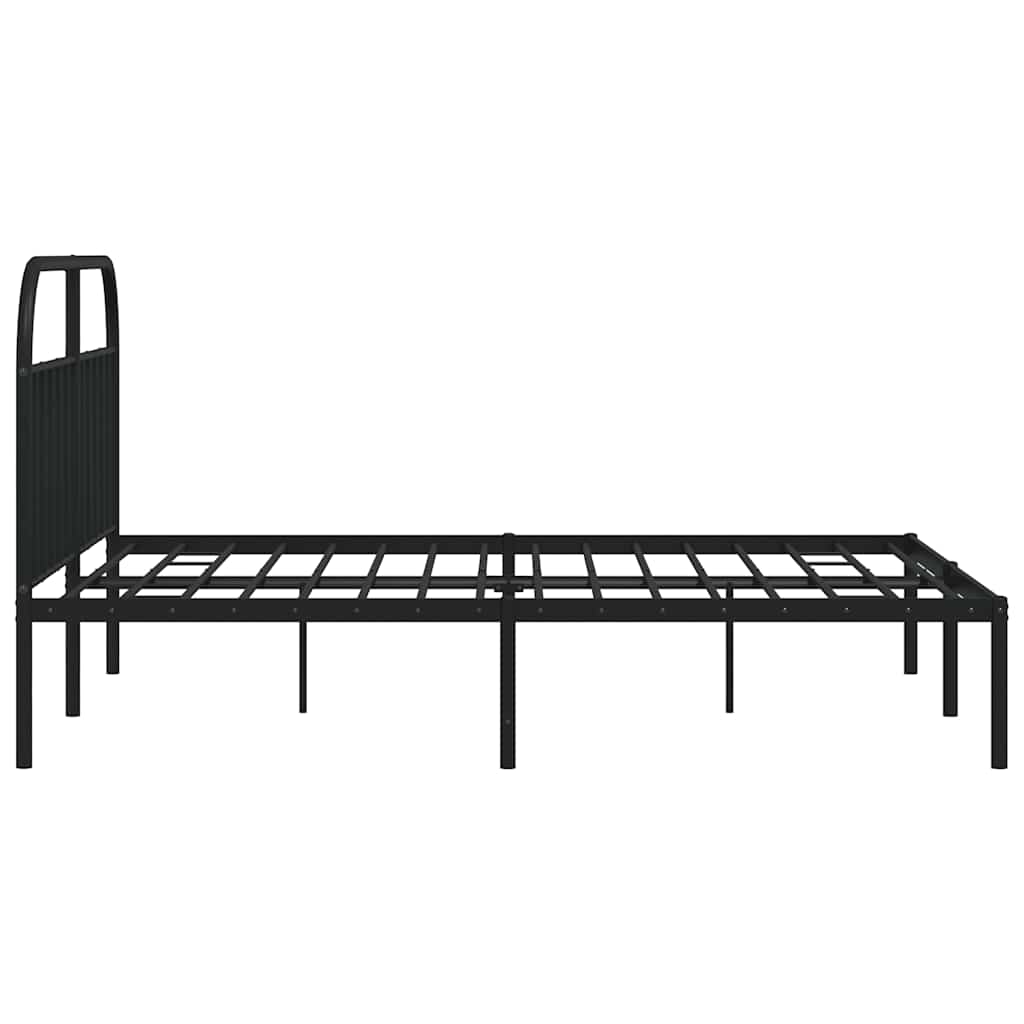 Cadre de lit métal sans matelas avec tête de lit noir 183x213cm - XIOS