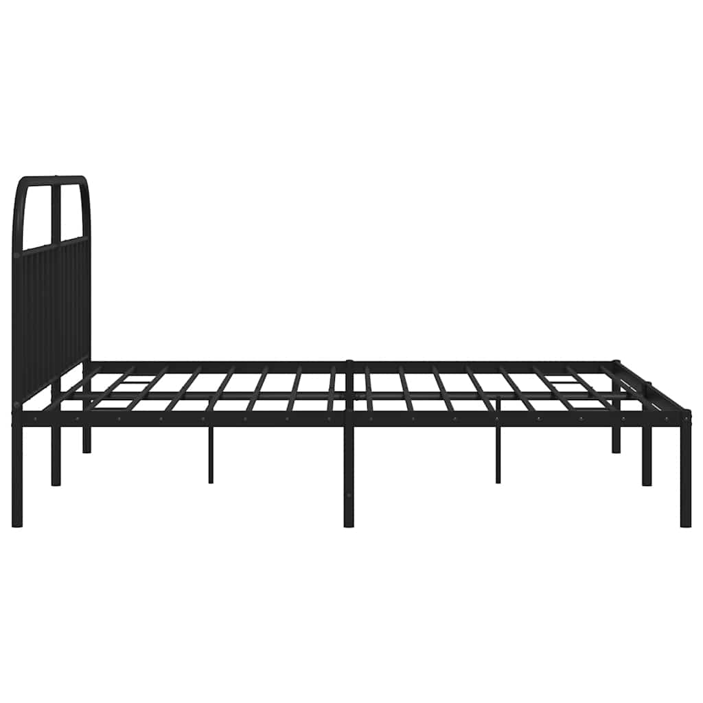 Cadre de lit métal sans matelas avec tête de lit noir 193x203cm - XIOS