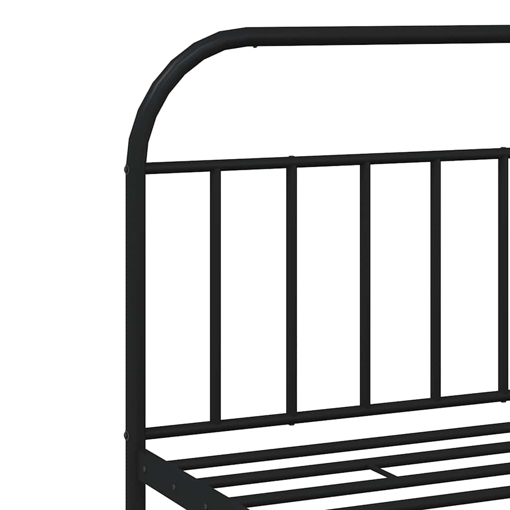 Cadre de lit métal sans matelas avec tête de lit noir 193x203cm - XIOS